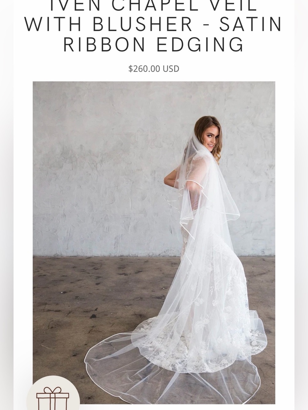 Brides & Hairpins IVEN CHAPEL VEIL WITH  BLUSHER - SATIN RIBBON EDGING